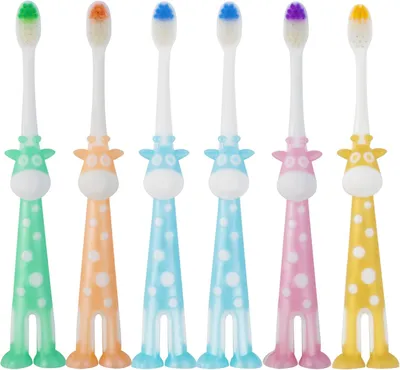Produktbild von Weiche Zahnbürsten Set 6 Stück, Handzahnbürsten für Kinder 3-12 Jahre, BPA-frei,