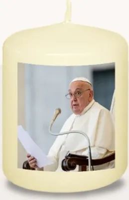 Produktbild von Gedenkkerze Papst Franziskus 6 x Ø 5 cm, 4er Set