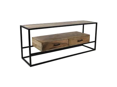 Produktbild von HSM Collection-TV-Schrank Blackwell 2 Schublade-140x40x58-Natur/Schwarz-Mango/Me