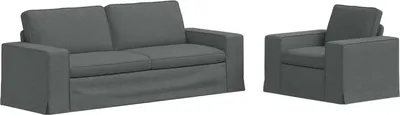 Immagine prodotto di vidaXL Set di divani, 2 pezzi, grigio scuro, tessuto