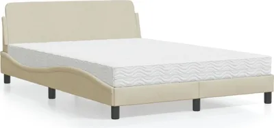 Obrázok produktu pre Maison Exclusive – posteľ s matracom „Dover“ v krémovej farbe, 120 × 200 cm, látka