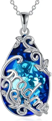 Produktbild von Sterling Silber Teardrop Kristall Halskette für Oma Mutter Muttertagsgeschenk