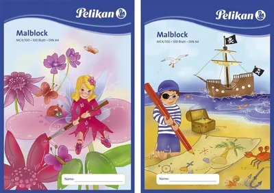 Image de 5x Pelikan 137679 Cahier de coloriage MC 4/100 DIN A4 70 g/m² 100 feuilles