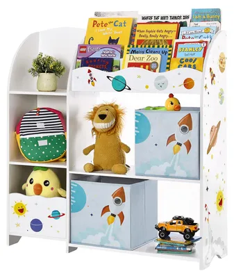 Produktbild von SONGMICS Bücherregal Kinder, Spielzeugregal, mit 2 Boxen
