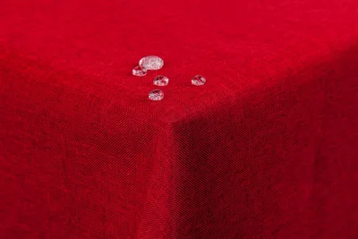 Produktbild von Tischdecke mit Lotuseffekt Leinenoptik wasserabweißend abwaschbar 110 x 140 cm - Rot