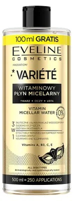 Obrázok produktu pre Eveline Cosmetics Variete – micelárna voda, čistenie, hydratácia – Kartón 12 ks