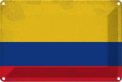 Produktbild von vianmo Blechschild 20x30 cm Kolumbien Colombia Vintage Flagge Fahne Wappen