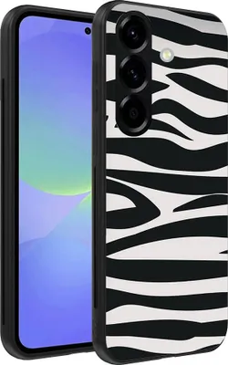 Produktbild von Smartphonica Handytasche geeignet für Samsung Galaxy A36 mit Zebradruck - TPU zurück Abdeckung Fall Zebra-Design - Schwarz Weiß