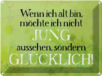 Produktbild von vianmo Blechschild 30x40 cm wenn alt möchte jung Spruch Zitat