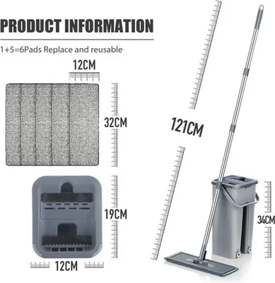Image de Kit de nettoyage pour tous types de sols, 6 chiffons, utilisation à sec ou humide