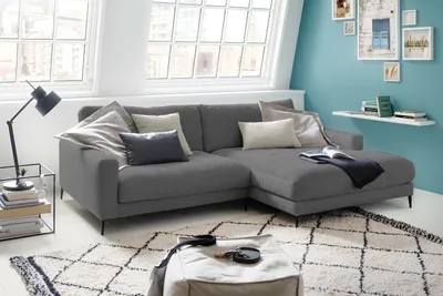 Produktbild von KAWOLA Ecksofa CARA Sofa Recamiere rechts Cord grau