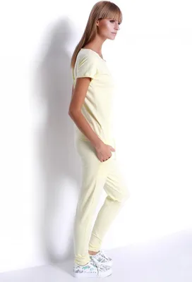 Produktbild von Damen Overall Sportlich Elegant bequem Einteiler; Pastellgelb/S/M 36/38