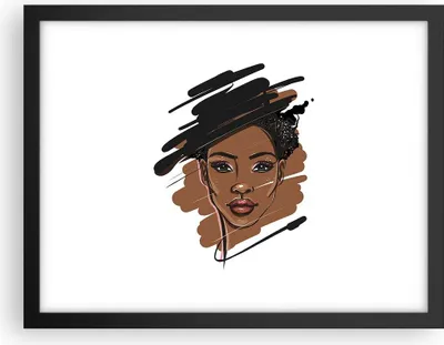 Produktbild von Gerahmtes Poster - Schwarzer Rahmen - Afrikanisch Modern Porträt - 40x30 cm - Wand Bild - Wanddeko - Wandbilder - Kunstposter - Wandposter - Bilderrahmen - Bilder - Kunstdruck - P2BAA40x30-4646
