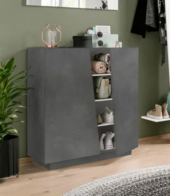 Produktbild von Schuhschrank >Viterbo< in Schiefer Nachbildung - 79,2x86x38cm (BxHxT)