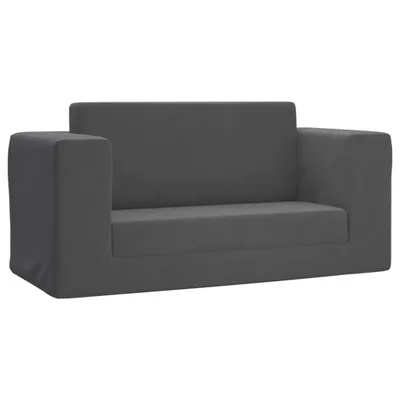 Produktbild von vidaXL Kinder-Schlafsofa 2-Sitzer Anthrazit Weicher Plüsch