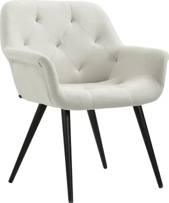 Produktbild von TPFLiving Esszimmerstuhl Lamfol Stoff Gestell Metall schwarz beige
