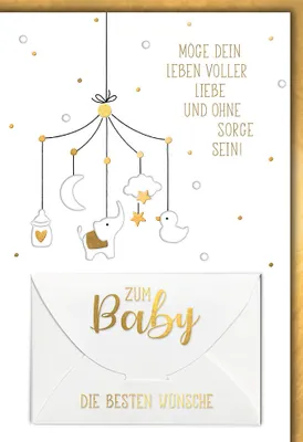 Produktbild von Geburt - Baby - Freudiges Ereignis - Geldkarte - Karte mit Umschlag