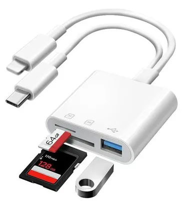 Obrázek produktu pro Čtečka karet s rychlostí 60 MB/s a sloty pro karty SD a TF, čtečka karet Micro SD pro iOS a Android – FILEDIRECT