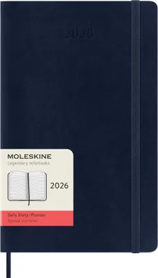 Zdjęcie produktu dla Moleskine 8056999274566 Kalendarz książkowy MOLESKINE 2026, dni, L/A5, miękka okładka, niebieski
