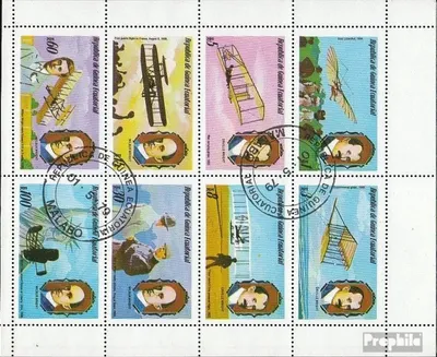 Produktbild von Briefmarken Äquatorialguinea 1979 Mi 1460-1467 Kleinbogen (kompl. Ausg.) gestempelt Geschichte der Luftfahrt