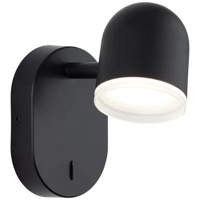 Produktbild von BRILLIANT LED Wandspot Gretchen | moderne Wandleuchte  | Metall/Kunststoff | schwarz matt | Kopf schwenkbar