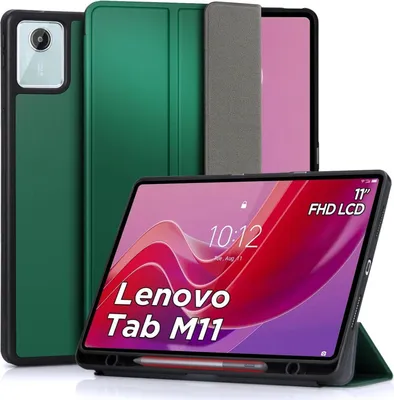 Immagine prodotto di Custodia per Lenovo Tab M11 da 11 pollici, con supporto per penna, retro in TPU sottile, supporto integrato e funzione di spegnimento/accensione automatica, modello TB330FU/TB330XU