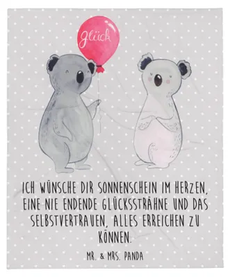 Produktbild von Mr. & Mrs. Panda Tagesdecke Koala Luftballon - Grau Pastell - Geschenk, Flauschige Decke, Geburtstag, Kuscheldecke, Party, Bettdecke, Plaid