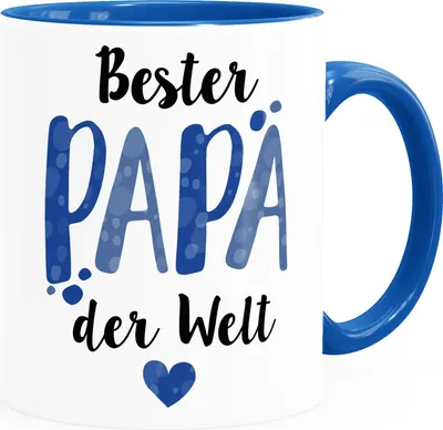 Produktbild von Kaffee-Tasse Beste Mama/Bester Papa der Welt Herz Geschenk für Eltern Vater Mutter Muttertag Vatertag Moonworks® Papa 1 royal Keramik-Tasse