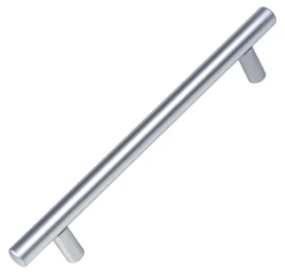 Productafbeelding van Zinken meubelgreep, afstand tussen de gaten 128 mm, mat chroom, set van 12 stuks