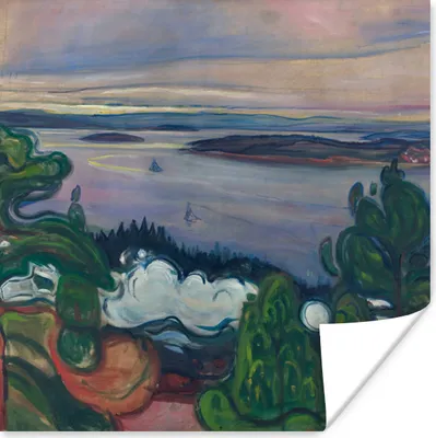 Produktbild von MuchoWow® Poster Zugrauch - Edvard Munch 75x75 cm - Wand Dekoration