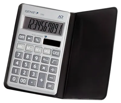 Zdjęcie produktu dla Genie 330, Kieszeń, Wyświetlacz kalkulatora, 10 cyfr(y), Bateria/Energia słoneczna, Czarny, Srebrny