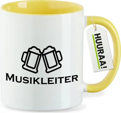 Produktbild von Huuraa Kaffeetasse Musikleiter Schützenfest 330ml Gelb Keramik Kaffeebecher Geschenkidee