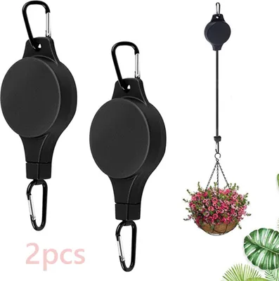 Produktbild von Verstellbare Hängekorbhaken, 2er-Pack, geeignet für Pflanzenampeln und Hängetöpfe.