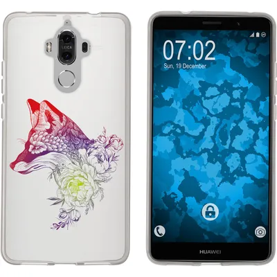 Produktbild von PhoneNatic Case kompatibel mit Huawei Mate 9 Silikon-Hülle Floral Fuchs M1-5