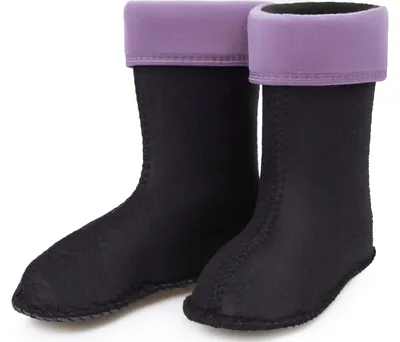 Image de Ladeheid - Chaussettes chaudes pour bottes en caoutchouc pour filles et garçons - Chaussettes intérieures pour les modèles LA-KL-EVA-Kids, KL050 et KL045 (violet, taille 27 EU)
