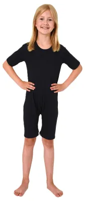 Produktbild von Kinder Pflegebody kurzarm - UNI - mit Beinreissverschluss ; navy , 152