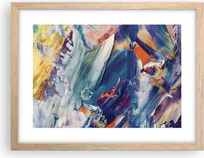 Produktbild von Gerahmtes Poster - Rahmen in heller Eiche - Die Farben Farbe Abstraktion - 40x30 cm - Wand Bild - Wanddeko - Wandbilder - Kunstposter - Wandposter - Bilderrahmen - Bilder - P2NAA40x30-5113