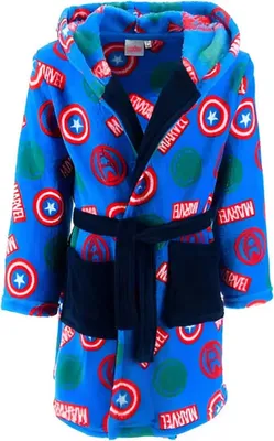 Produktbild von Marvel Avengers Kinder Mikrofaser Fleece Bademantel – Hellblau / 116