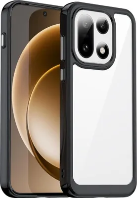 Immagine prodotto di Per OnePlus 15 Serie colorata Custodia protettiva ibrida in TPU/Acrilico nero