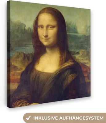 Produktbild von MuchoWow® - Leinwandbilder - Mona Lisa - Leonardo da Vinci, Wandbild, Wanddeko Bilder Wohnzimmer, 20x20 cm