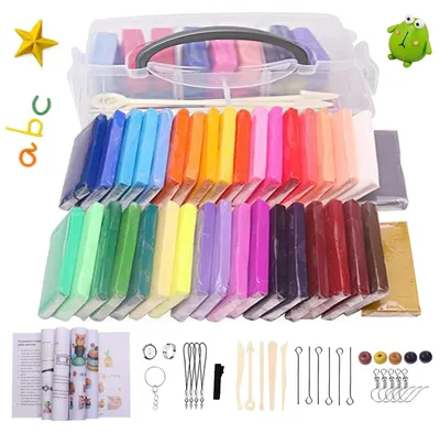 Produktbild von Polymer Clay Set, Modellierwerkzeuge und verschiedenes Zubehör, antihaftbeschichtet, ungiftig, ideales DIY-Geschenk für Kinder