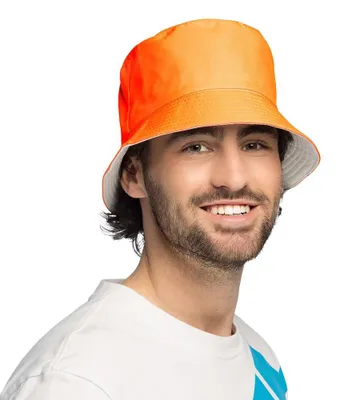 Produktbild von Boland - Neon Fischerhut, leuchtet im Schwarzlicht, Mütze für Karneval, Mottoparty oder Festival, Bucket Hat, Neonorange