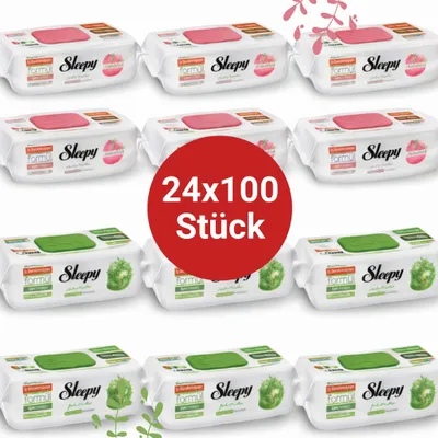 Produktbild von Sleepy Easy Clean Oberflächenreinigungstücher – 12x100 Pine + 12x100 Pomelo | Büro Reinigung