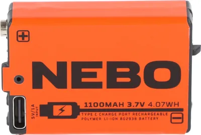 Produktbild von NEBO NEB-BAT-0012-G, Lithium-Ion (Li-Ion), 3,7 V, 1100 mAh, 4,07 Wh, Mehrfarbig, China