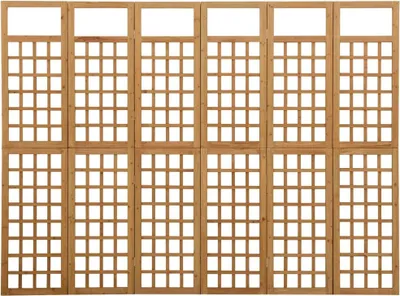 Produktbild von vidaXL Spalier/Paravent 6-teilig Massivholz Tanne 242,5x180 cm