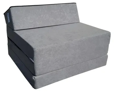 Imagen del producto de Colchón plegable con reposacabezas, de 200 x 70 x 10 cm, color gris, para camping
