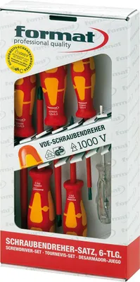Produktbild von FORMAT VDE Schraubendreher-Satz 6 tlg. mit Spannungsprüfer, Ausführung:6-teilig_2985