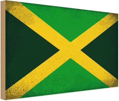 Produktbild von vianmo Holzschild 30x40 cm Jamaika Jamaica Flagge Fahne Wappen