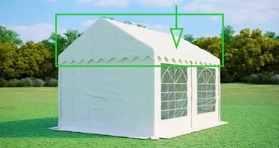 Obrázek produktu pro Náhradní střešní plachta pro párty stan 3x4 m – PVC 500 g/m², boční výška 2 m, bez konstrukce - Bílá