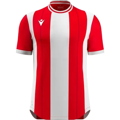 Image de Maillot Macron Propus Eco à manches courtes pour homme - Rouge / Blanc